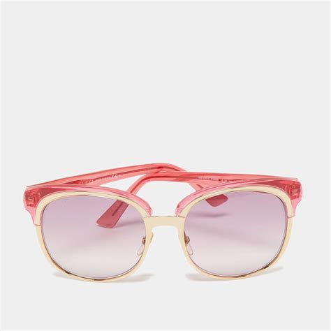 Gucci Pink/Gold GG 4241/S Frame Square Sunglasses 